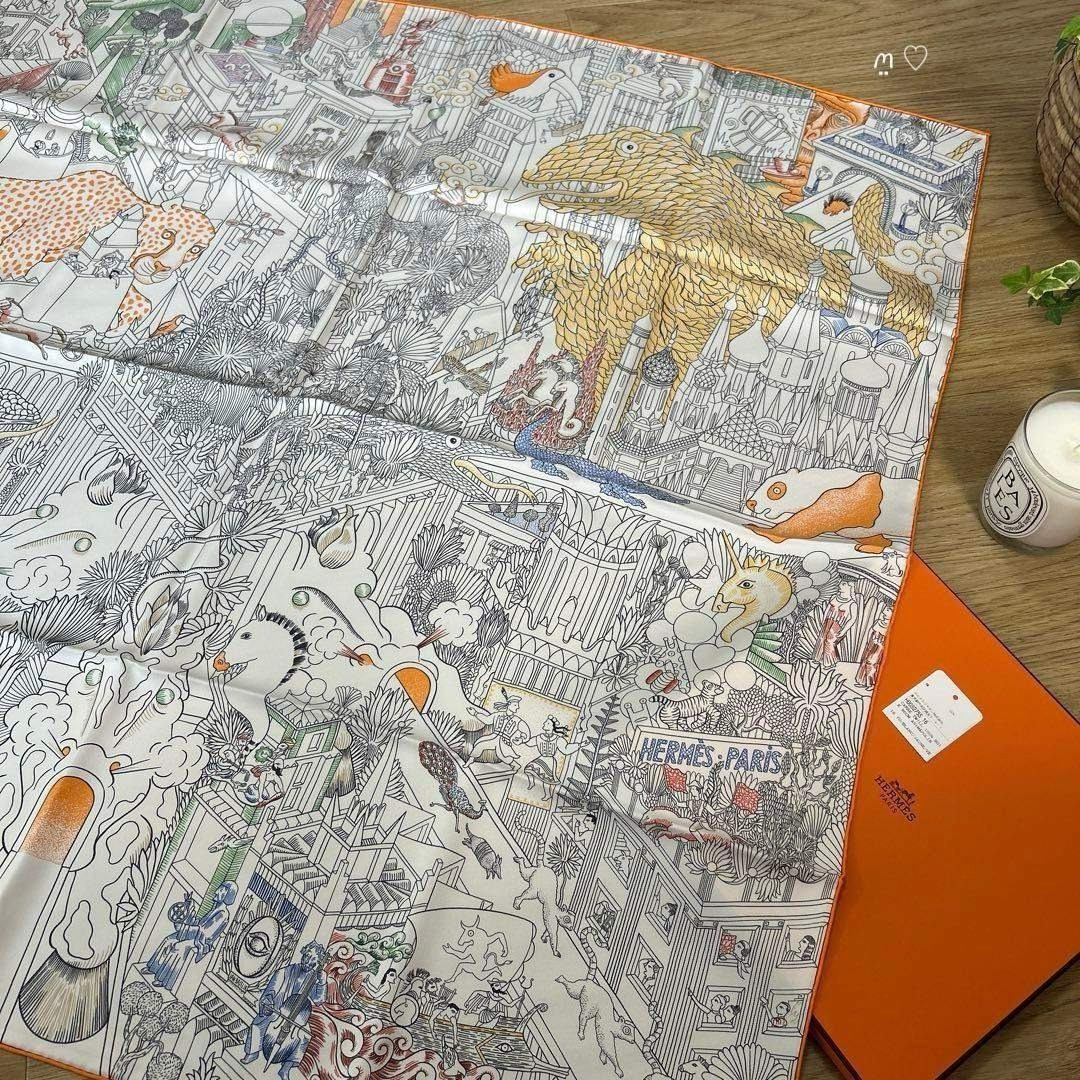 楽天市場】エルメス スカーフ カレ 90 刺繍が織りなす伝説 シルク
