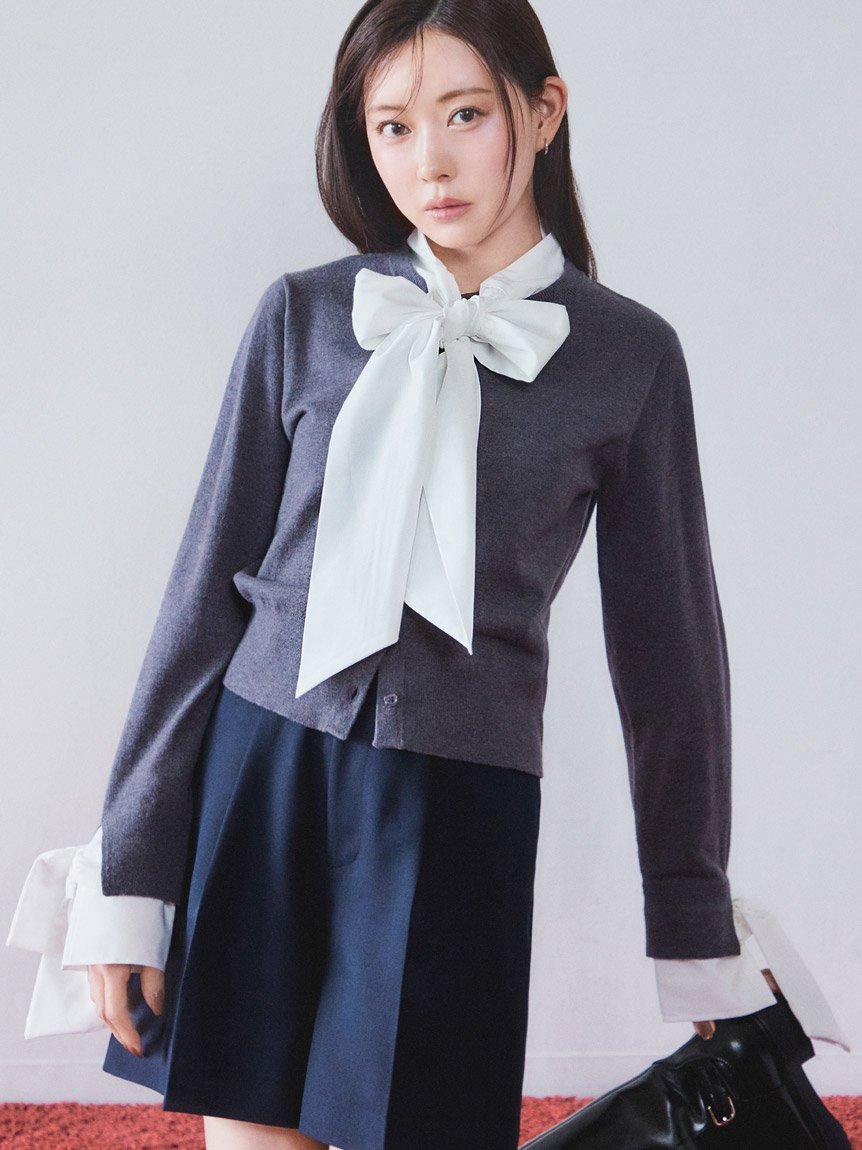 SNIDEL｜ボウタイドッキングニットプルオーバー | Rakuten Fashion