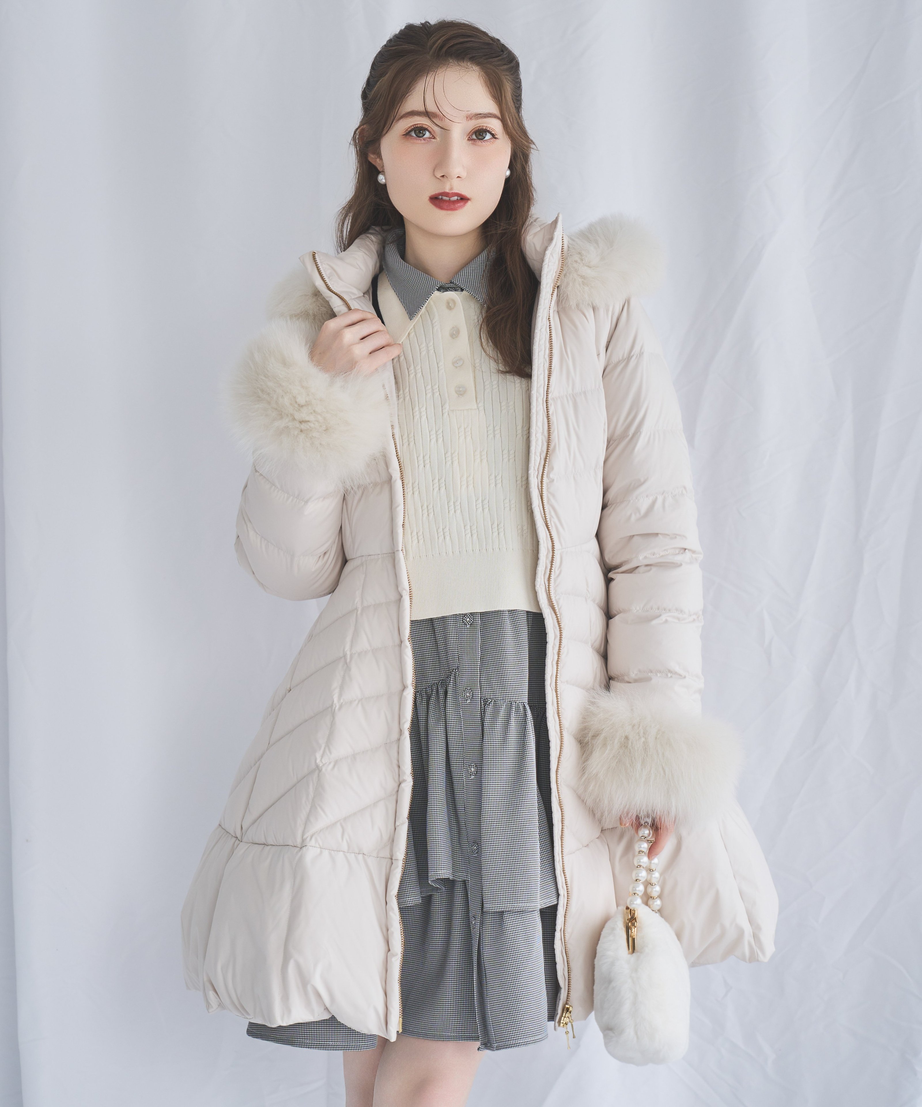 SWINGLE｜フォックスファー付Aラインダウン | Rakuten Fashion(楽天