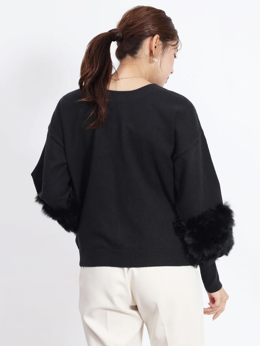 Vin｜ラビットファースリーブ2wayニット | Rakuten Fashion(楽天