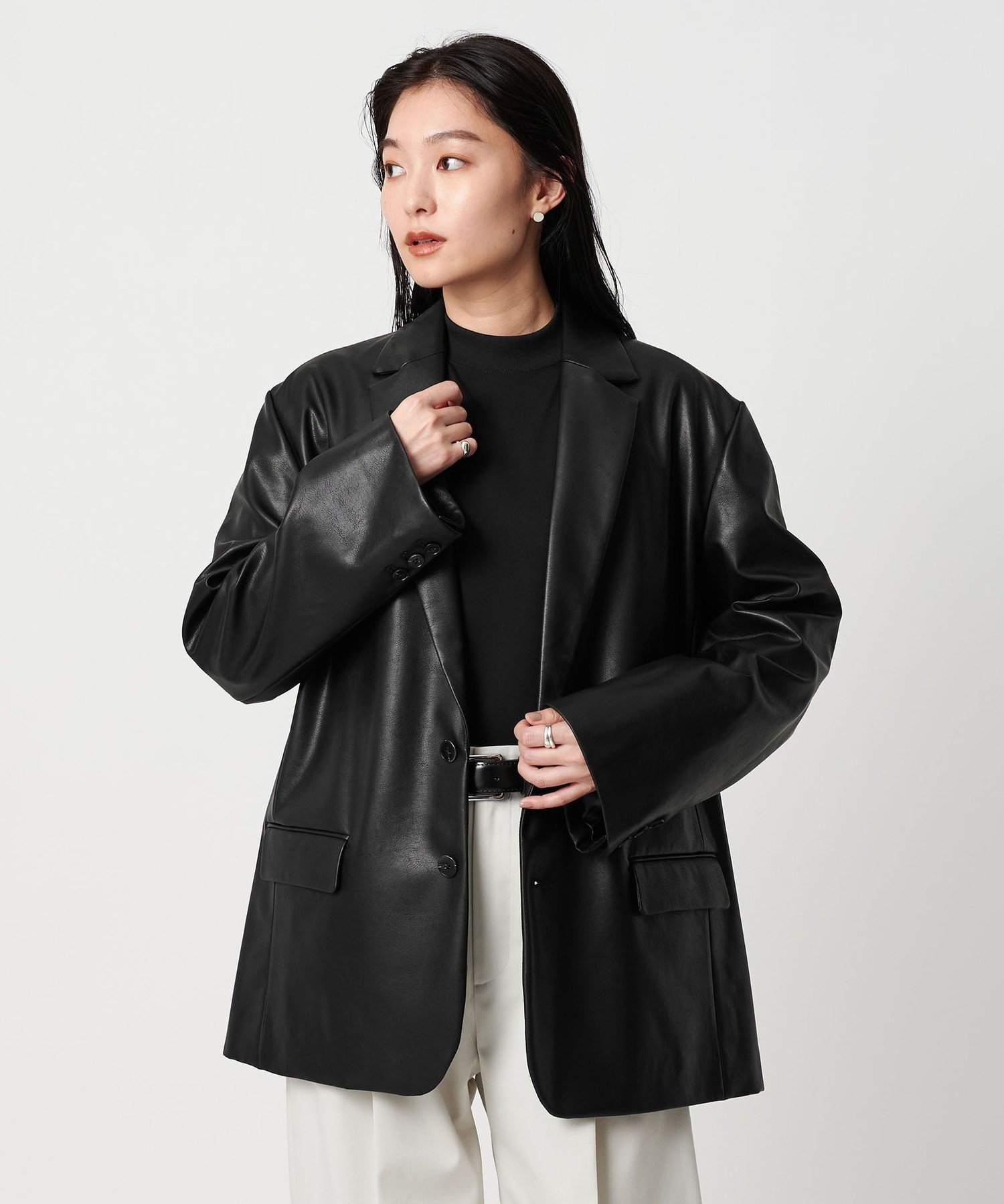 今季BEAUTY&YOUTH UNITED ARROWSレザーライク ジャケット BEAUTY&YOUTH UNITED ARROWS｜レザーライク ダウン ジャケット