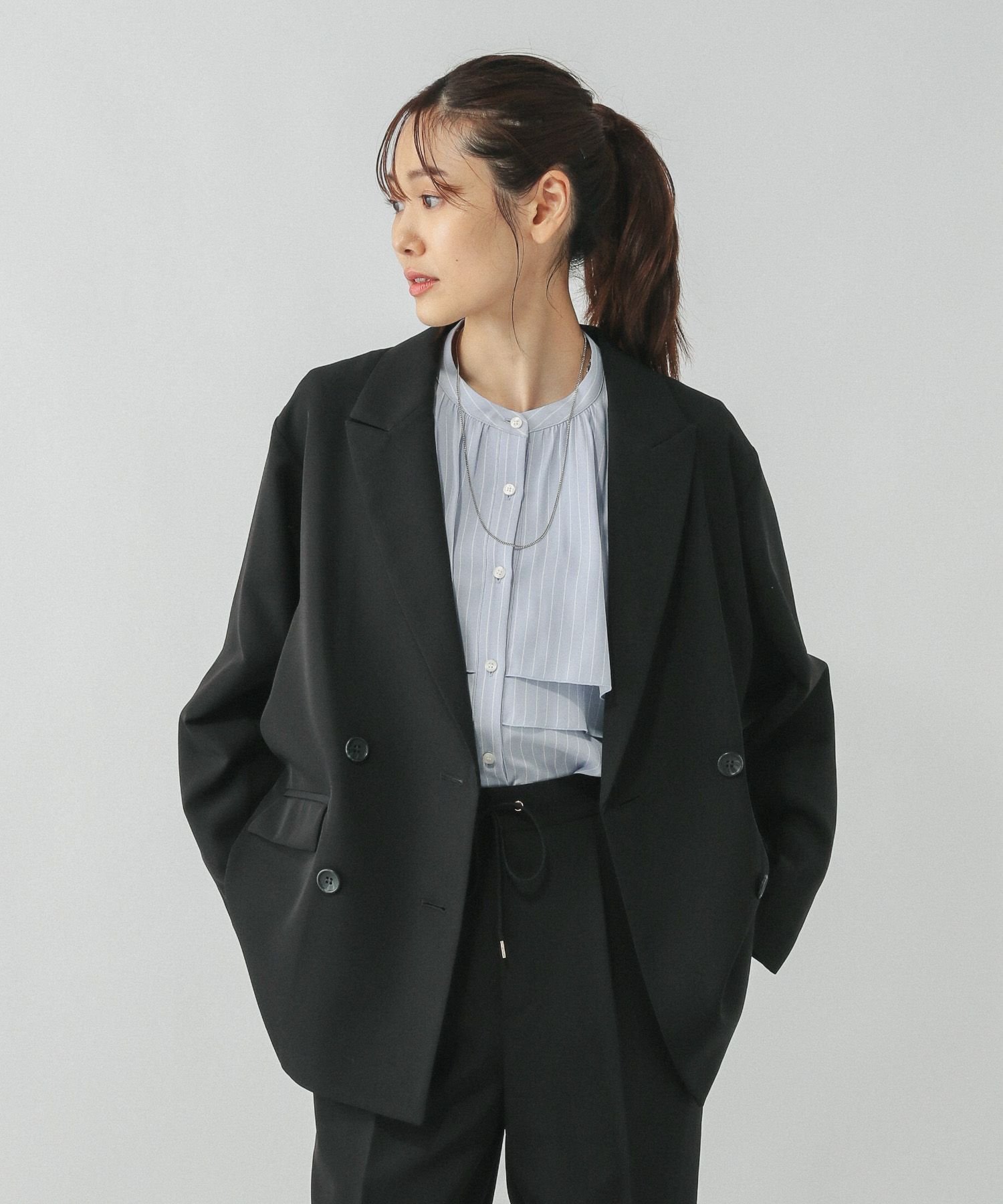 GLOBAL WORK｜ウツクシルエットWクロスジャケット/572240 | Rakuten