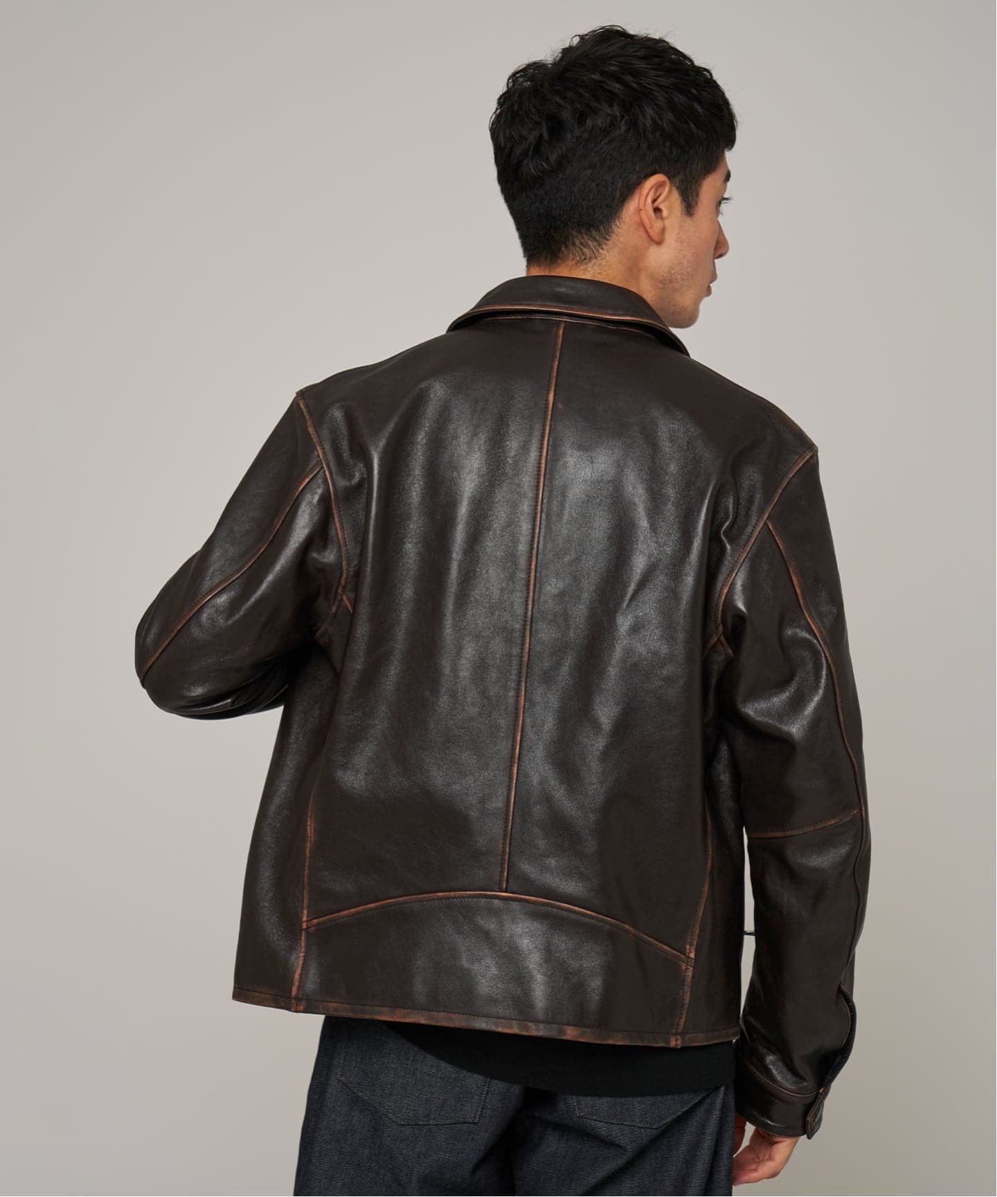 EDIFICE｜ラムレザー フレンチアンティーク ライダースジャケット