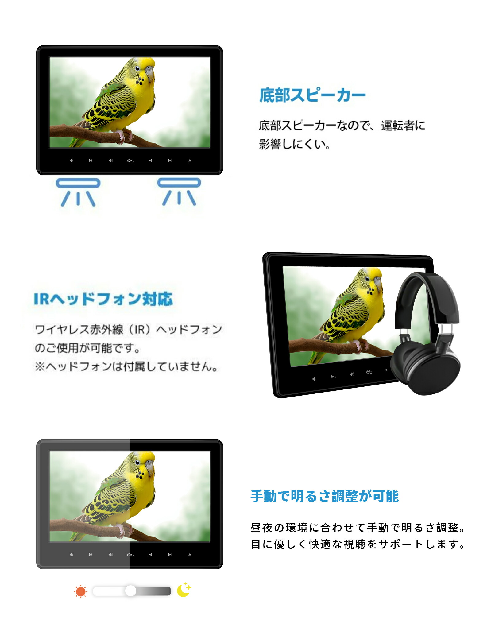 楽天市場】【2000円OFFクーポン配布中】ヘッドレストモニター 10.1