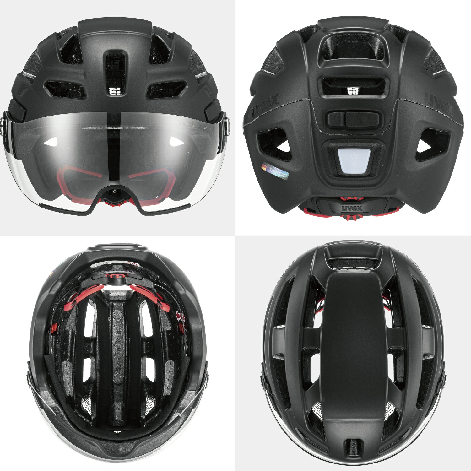楽天市場】uvex ウベックス 自転車 ヘルメット バイザー付き LEDライト