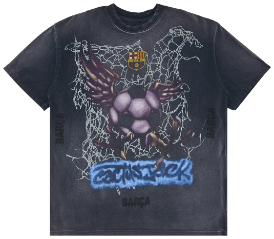 TRAVIS SCOTT CJ X FC BARCELONA WASHED SPRAY LOGO TEE