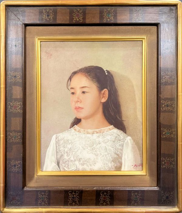 真作保証 藤井勉 油彩画3号 「少女像」 買取実績 - 骨董品を高く売る