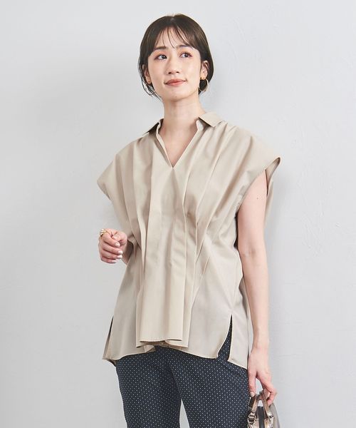 タック フレンチスリーブ ブラウス