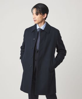 ウールカシミヤ バルカラーコート ステンカラーコート