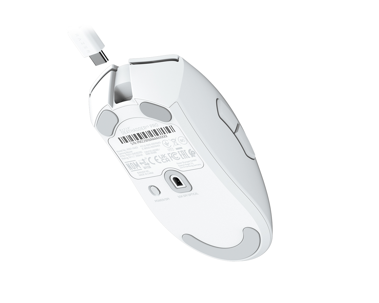 Razer DeathAdder V3 Pro Lightweight Wireless Gaming Mouse - White
