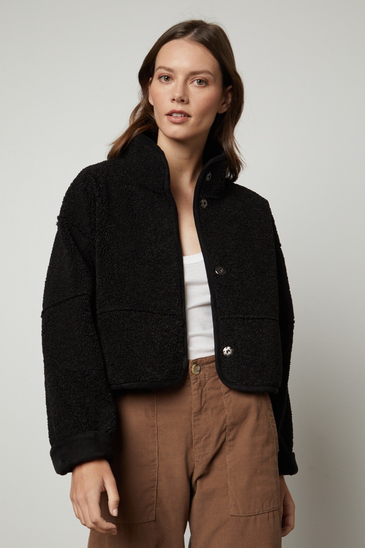 KELLY LUXE SHERPA MOCK NECK REVERSIBLE JACKET – Velvet by Graham