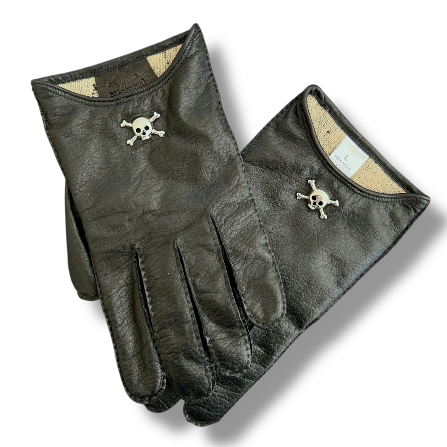 Vivienne Westwood Leather Skull Gloves – Size L – Vintage Swag SA
