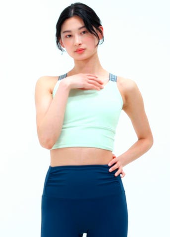 SUKALA】バッククロスロゴブラトップ(XS・Mサイズ ライトグリーン
