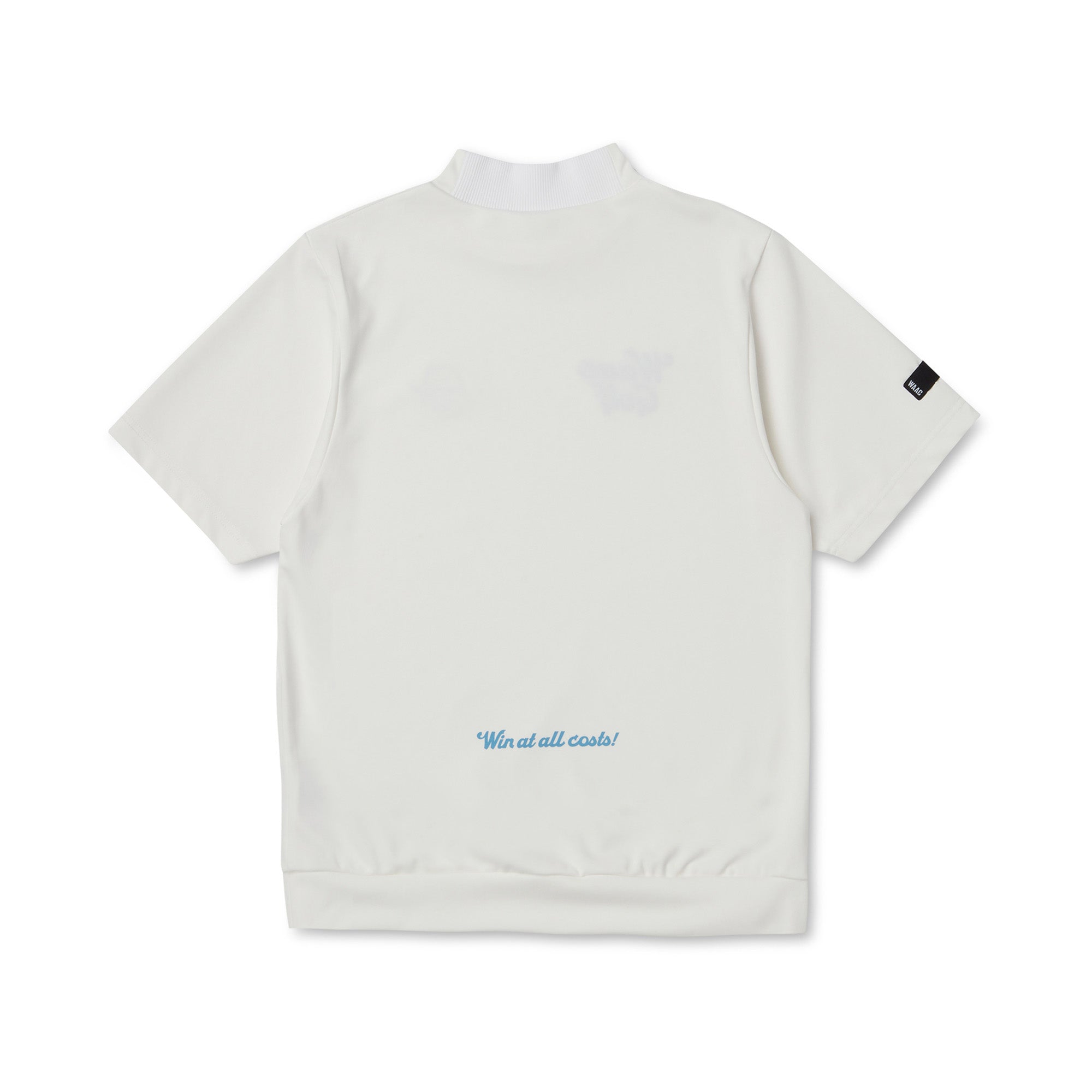 MEN ダブルロゴポンチモックネック ホワイト