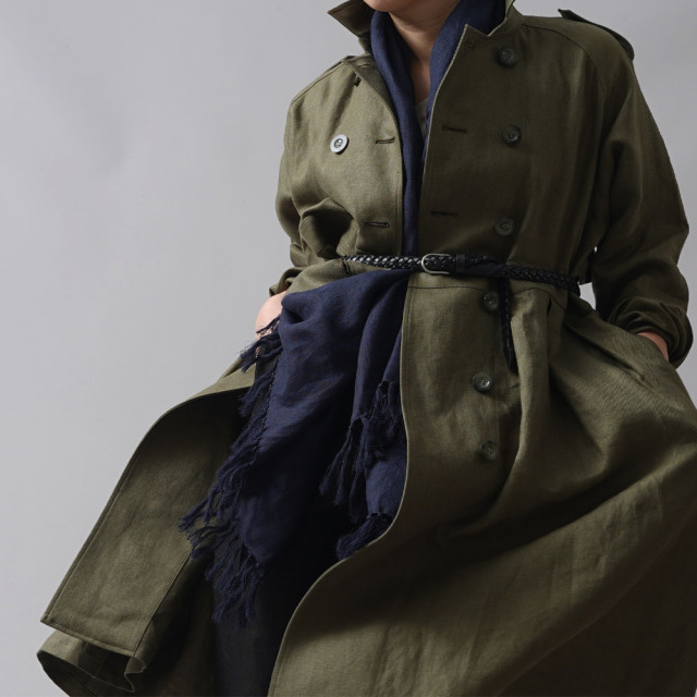 受注製作】【プレミアム】神々しいほど美しい リネン トレンチコート
