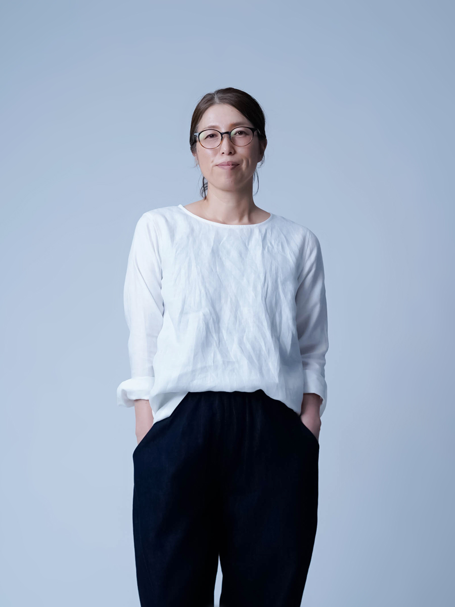 プレミアム】リネントップス 丸首 トップス 薄地 ／ ホワイト p012g-wht1