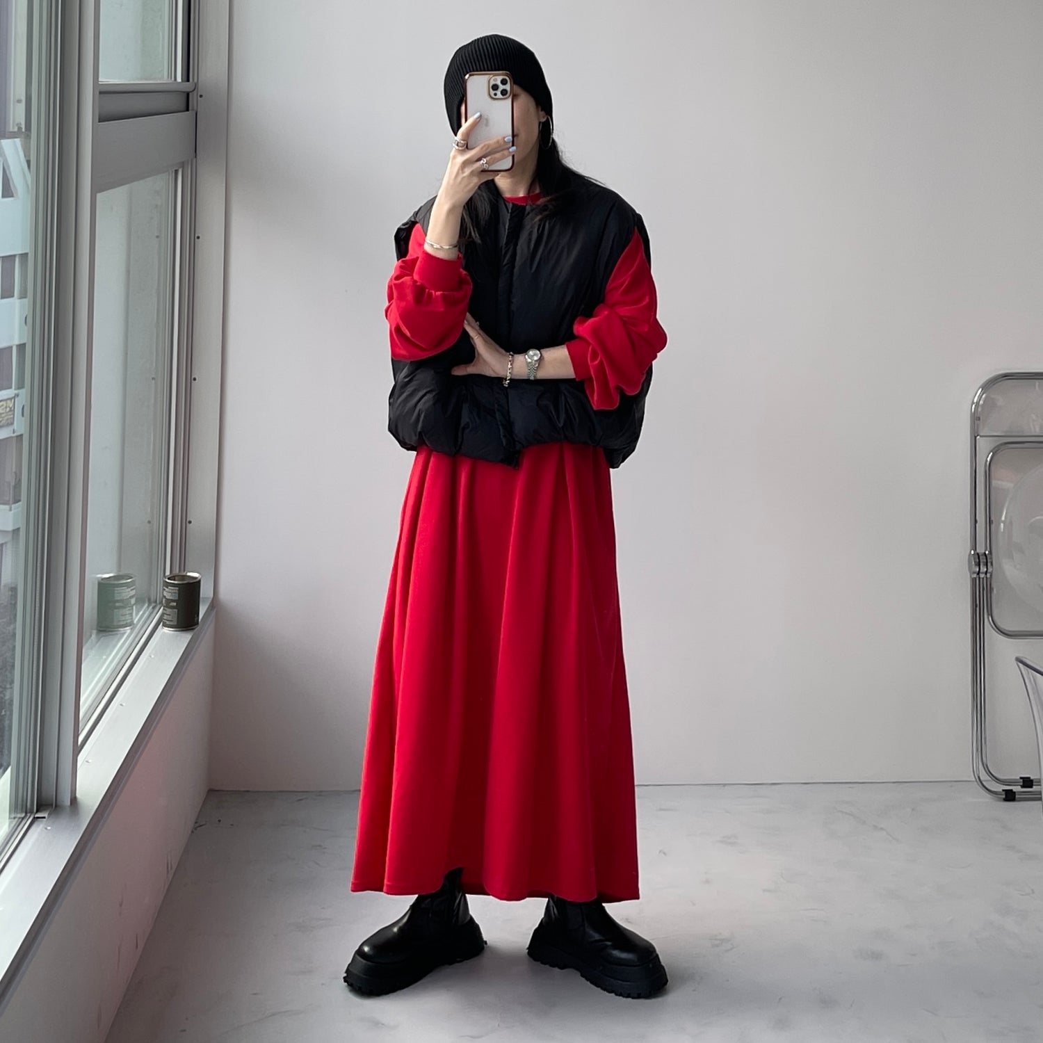 super loose light sweatee one piece / red [3size] | wee9s