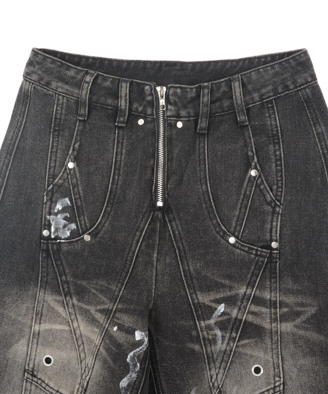 Y2Kペイントワイドバギーデニム – WEGO ONLINE STORE