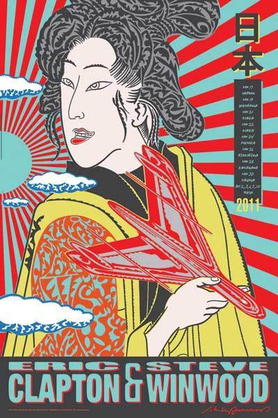 Eric Clapton & Steve Winwood 2011 Japan Tour Poster - Where's Eric!