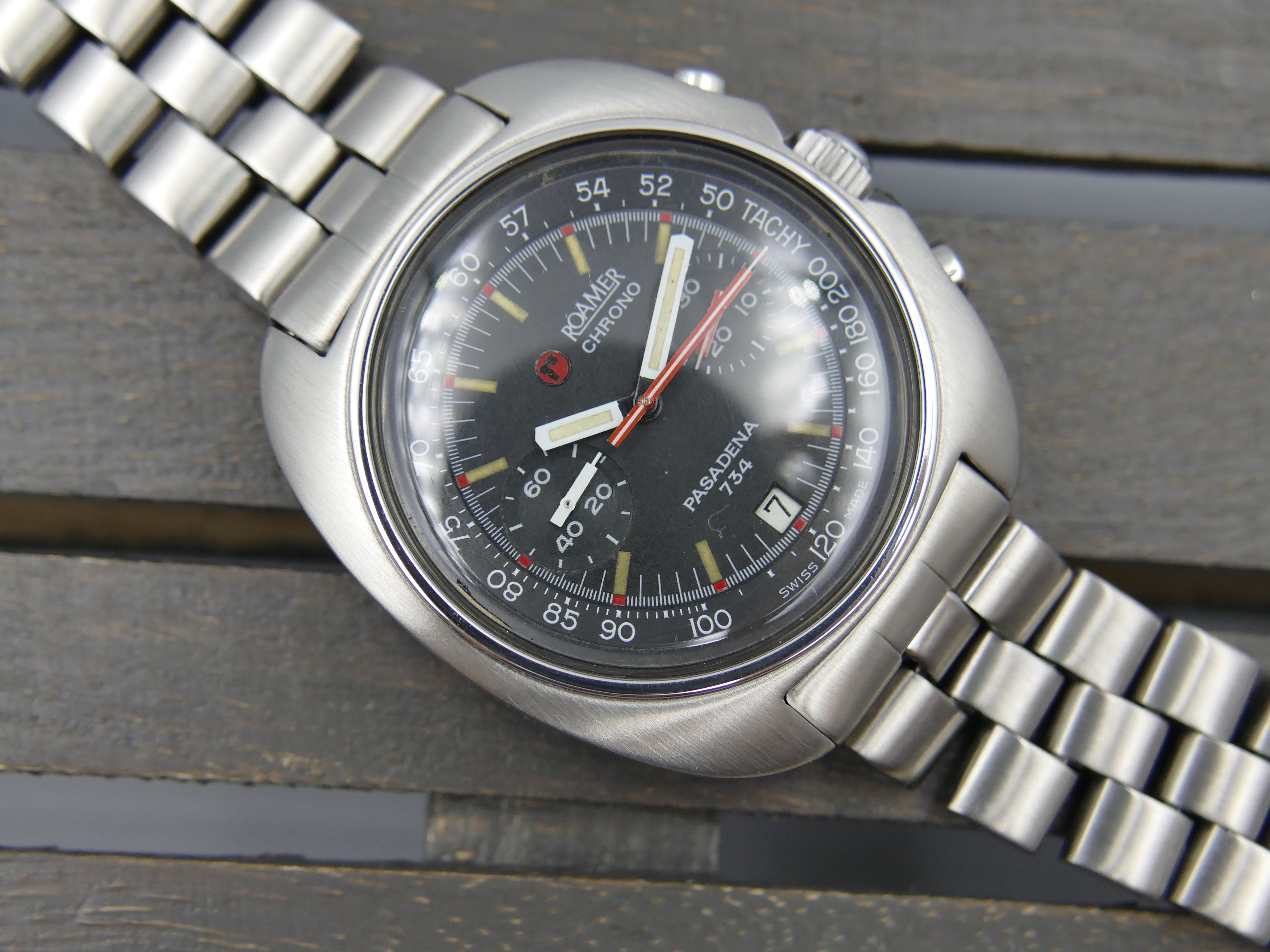 70s vintage watch mens Roamer Pasadena 734 ref 734-9120.608 chrono