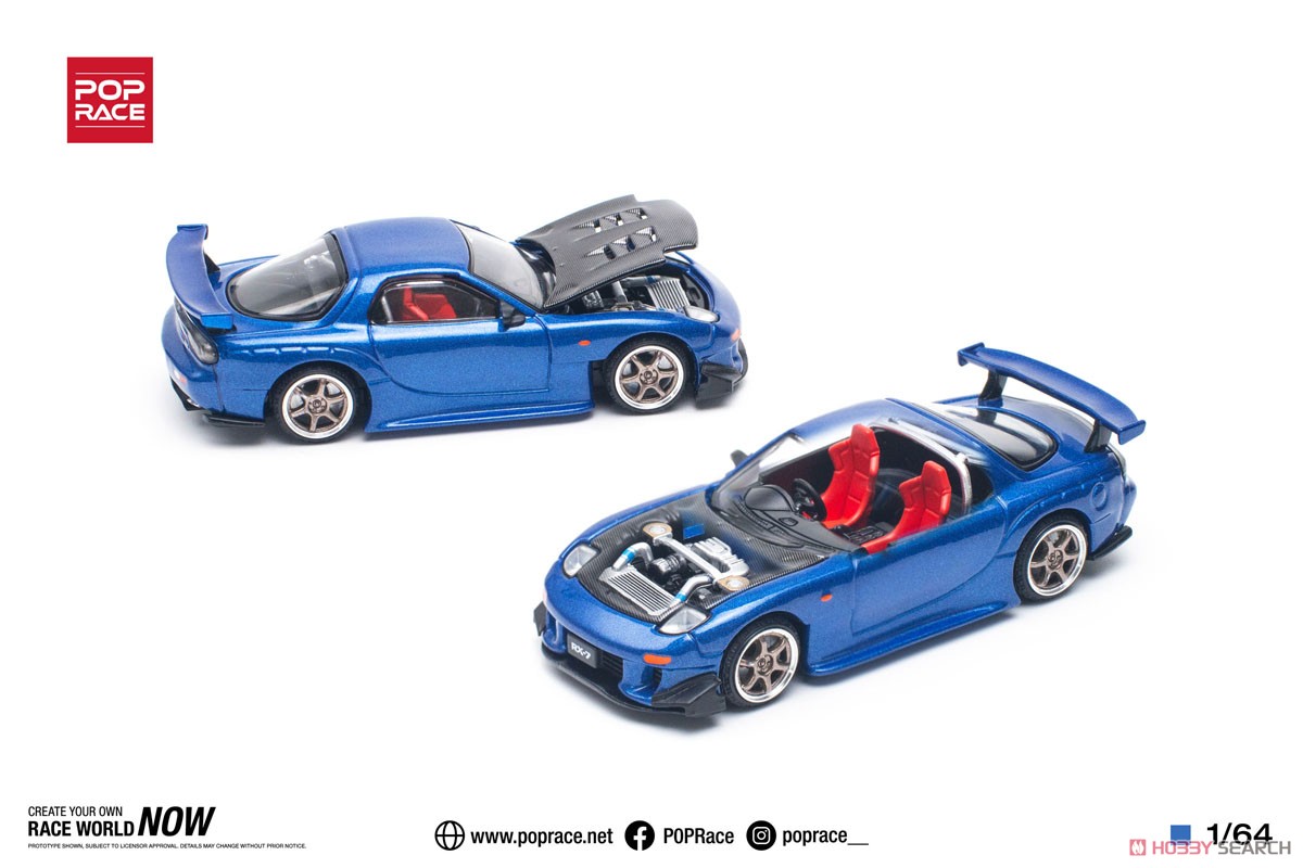 MAZDA RX-7 (FD3S) RE-AMEMIYA WIDEBODY METALLIC BLUE (ミニカー