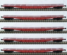 16番(HO) チキ5500ロングレール積載具付増結2両セット・チキ塗装：黒