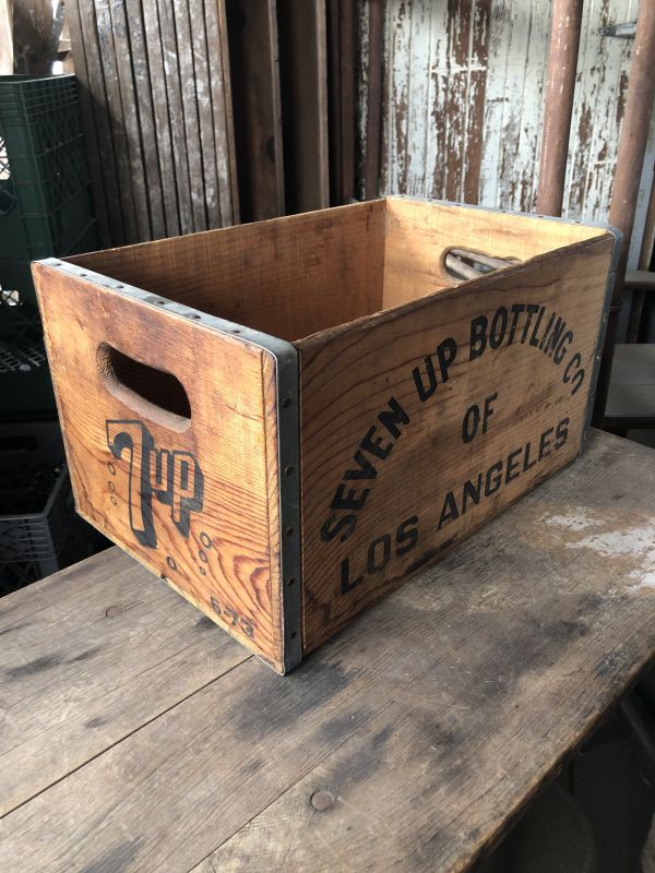 70s Vintage Advertising 7up Wooden Crate Wood Box (M810