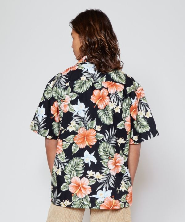 カハラハイビアロハメンズシャツ【TWO PALMS】(L NAVY): 『Kahiko