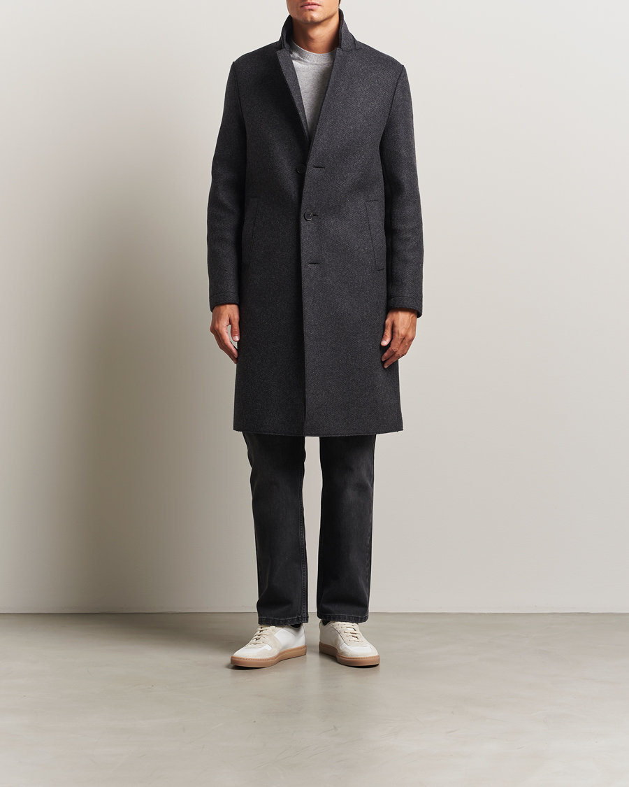 Harris Wharf London Cashmere Blend Overcoat Anthracite at