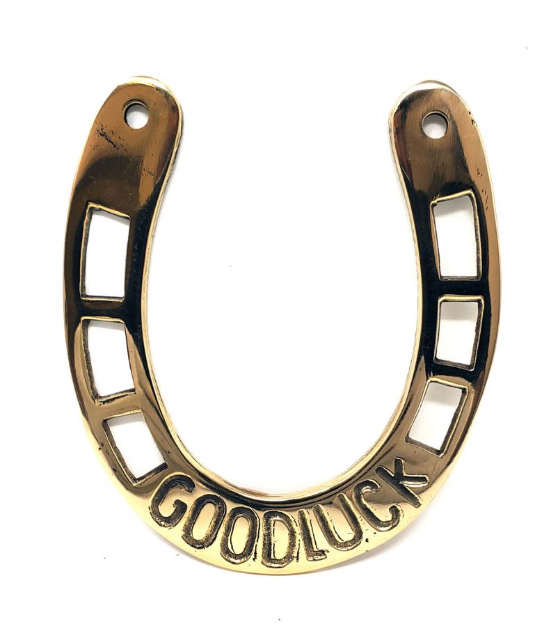 Brass Good Luck Horseshoe Wall Hanging - Cast a Stone