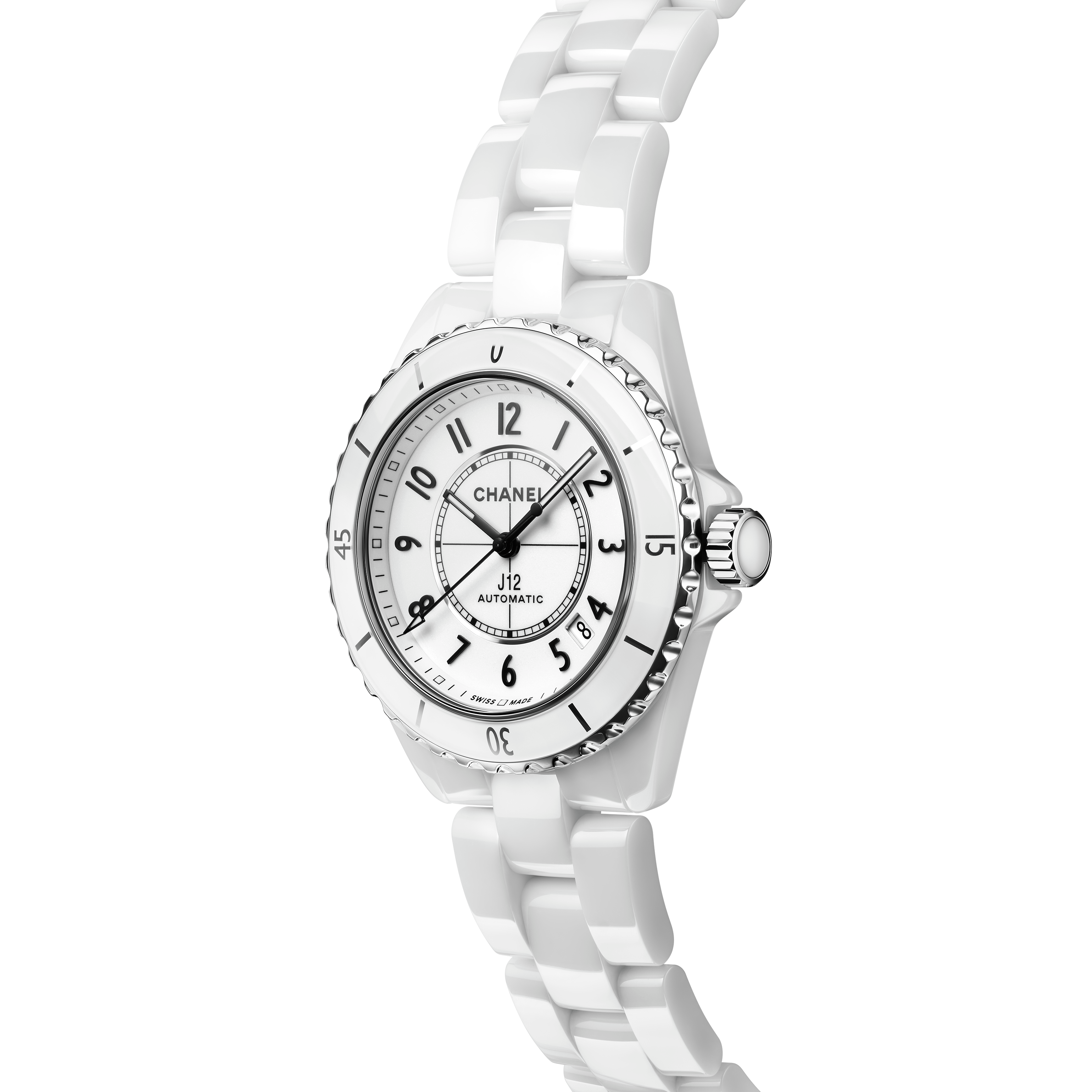 J12 Paradoxe Watch Caliber 12.1, 38 mm - White ceramic | CHANEL