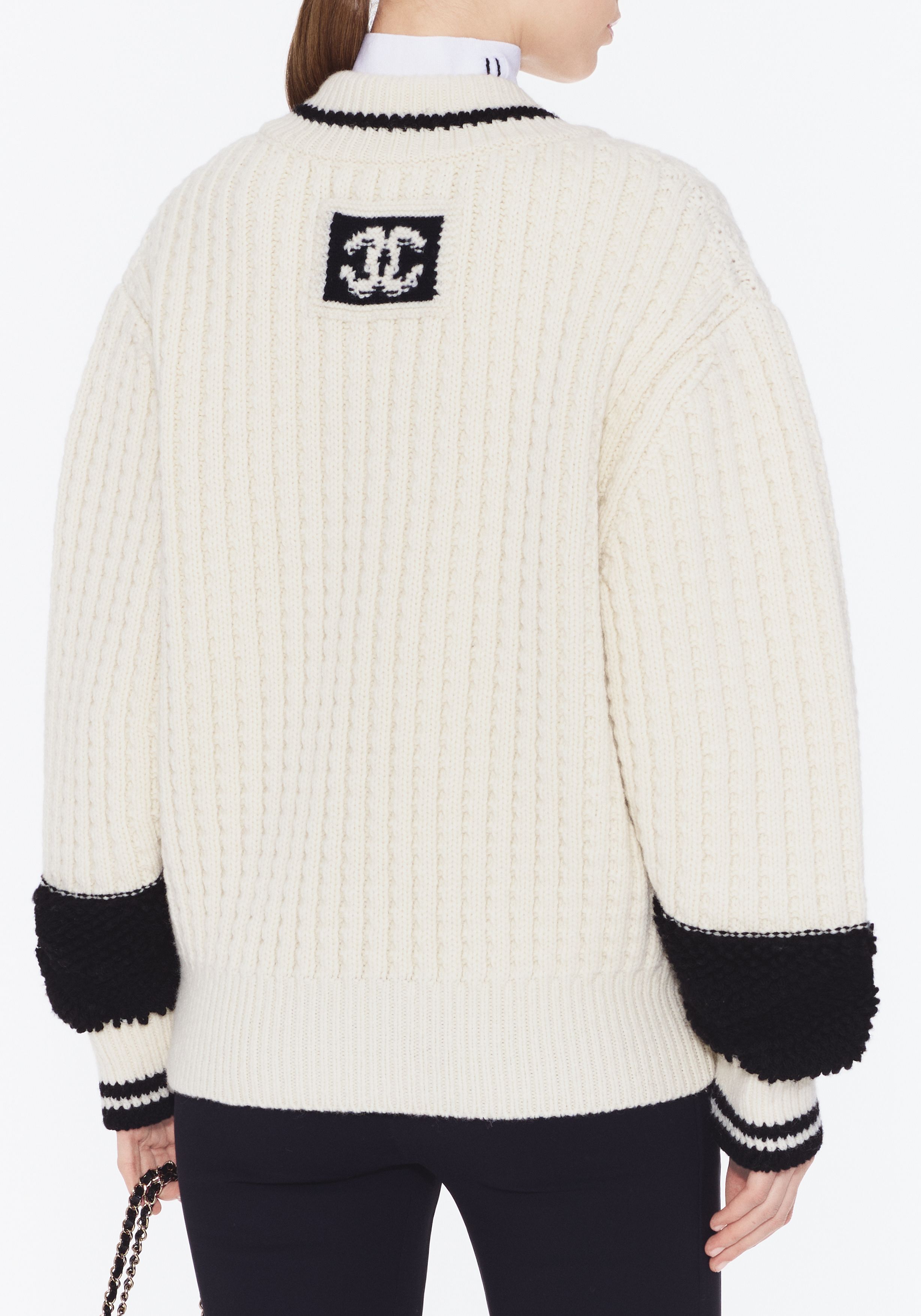 プルオーバー - ウール、エクリュ & ブラック — ファッション | CHANEL