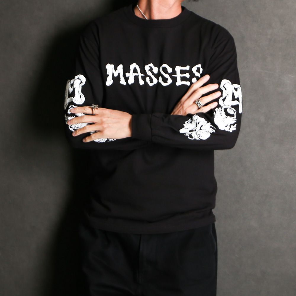 MASSES - 【ラスト1点-サイズS】T-SHIRT L/S BONE LOGO - Black
