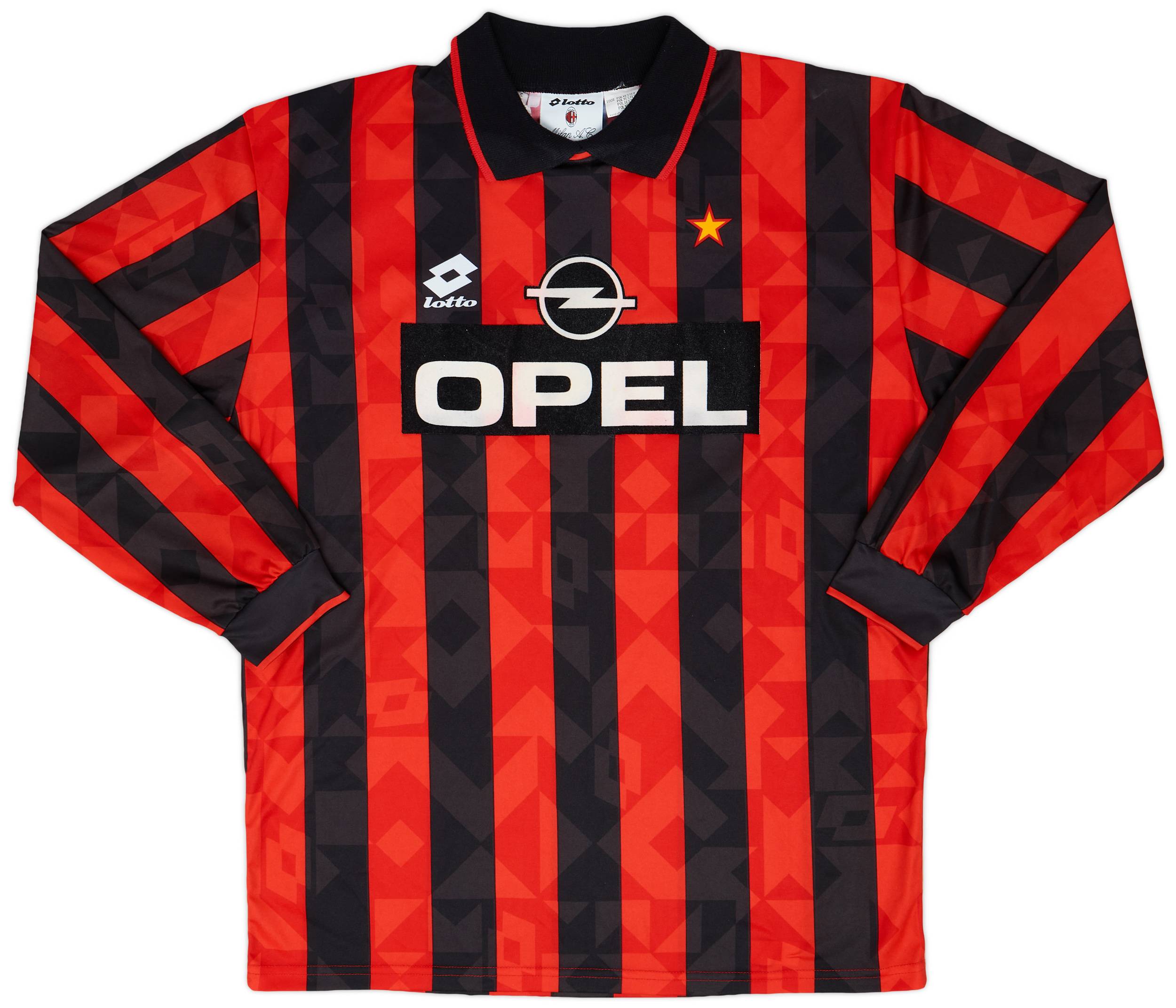 1993-94 AC Milan Player Issue Home L/S Shirt - 9/10 - (XL)