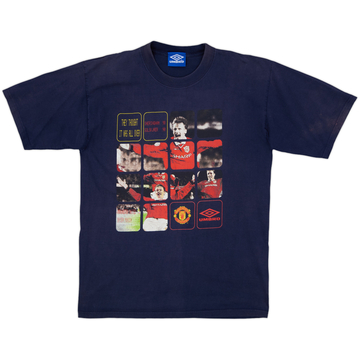 1994-96 Manchester United Umbro Graphic Tee Kanchelskis #14 - 8/10