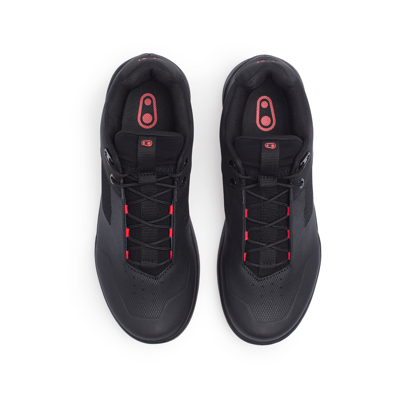 Stamp Lace Flat Shoes - Black/Red | Crankbrothers