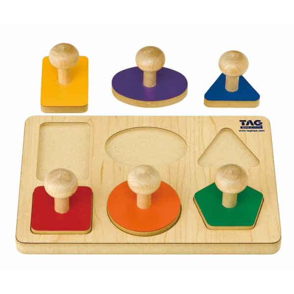 TAG 握りやすい取っ手のついた形パズル: 木のおもちゃ｜クレヨンハウス