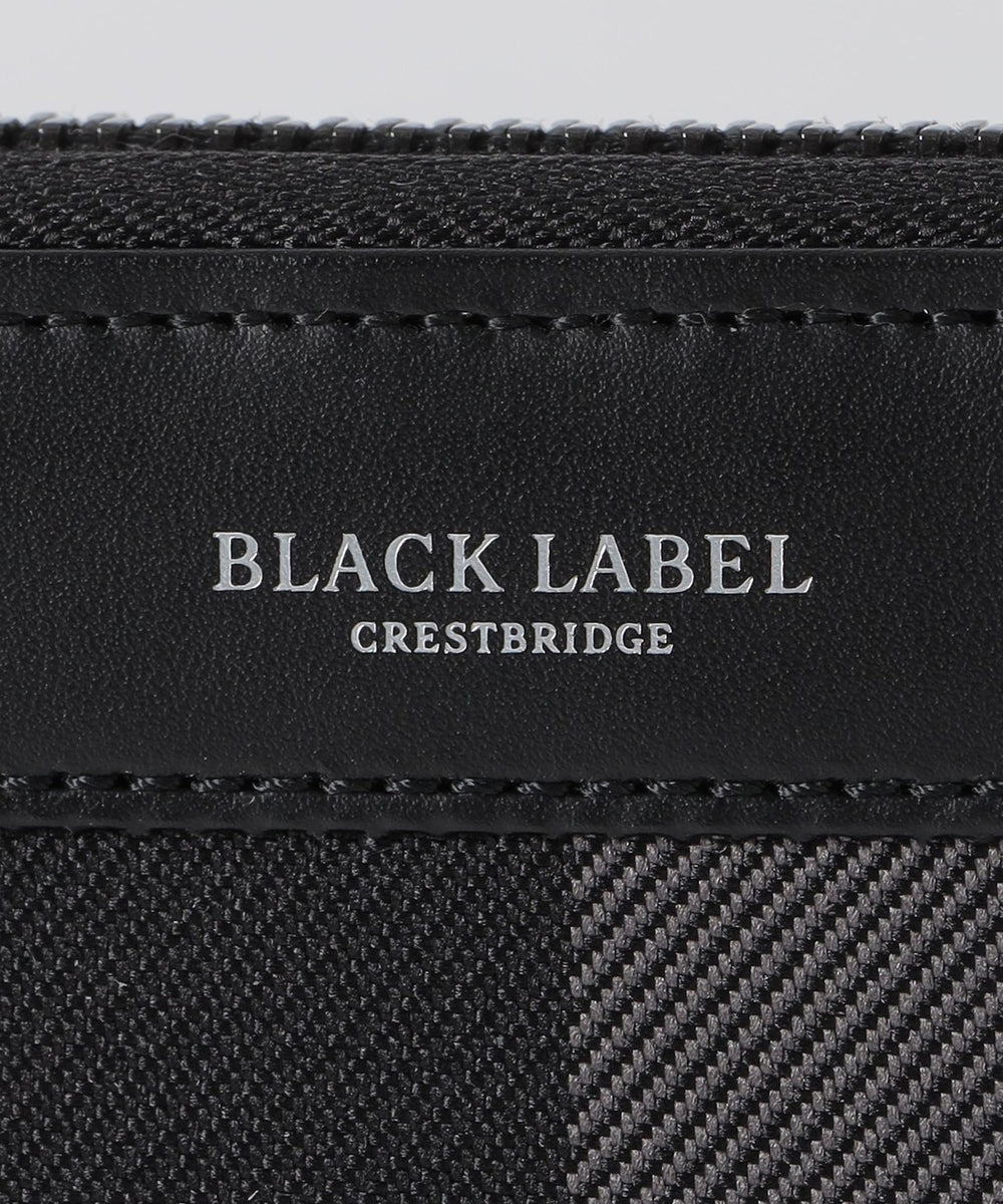 トーナルクレストブリッジチェックラウンドジップウォレット