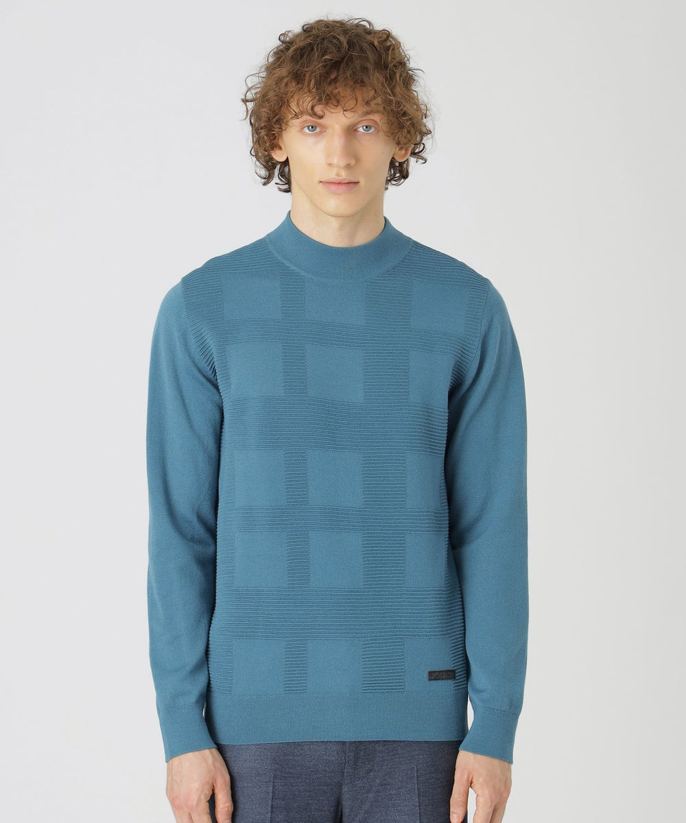 シャドーチェックハイネックニット（ニットウェア）｜BLACK LABEL