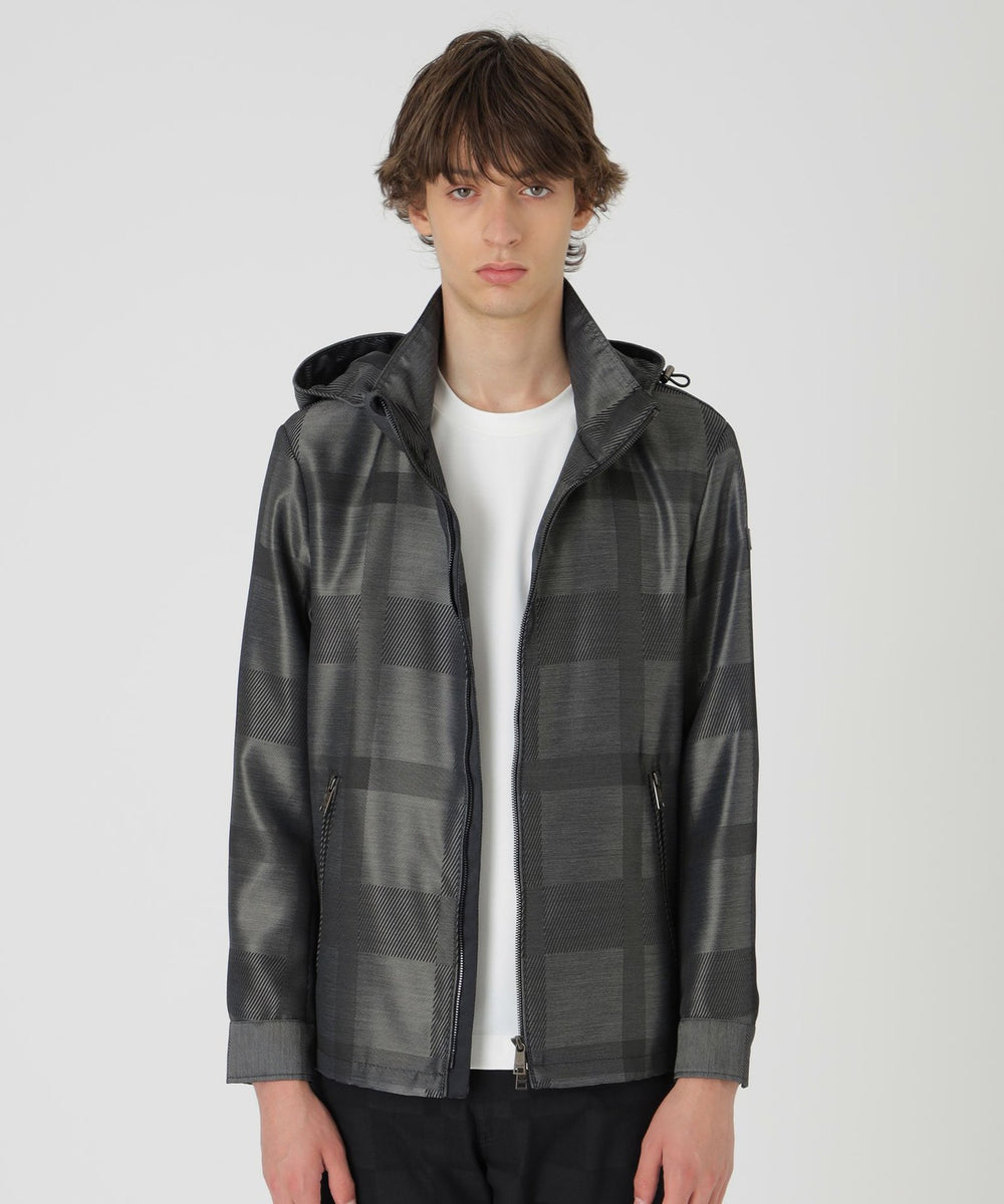 シャドーチェックカルゼパーカー（ブルゾン）｜BLACK LABEL