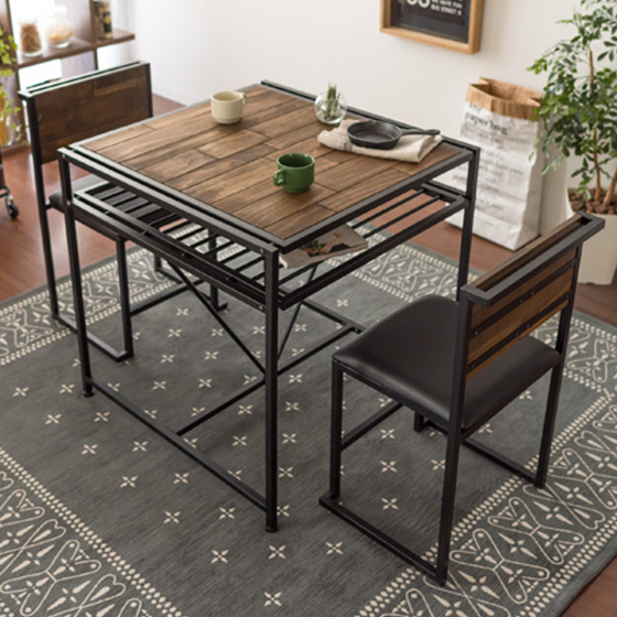 2人用 ヴィンテージウッド ダイニングテーブル Zigt〔ジグト〕 正方形