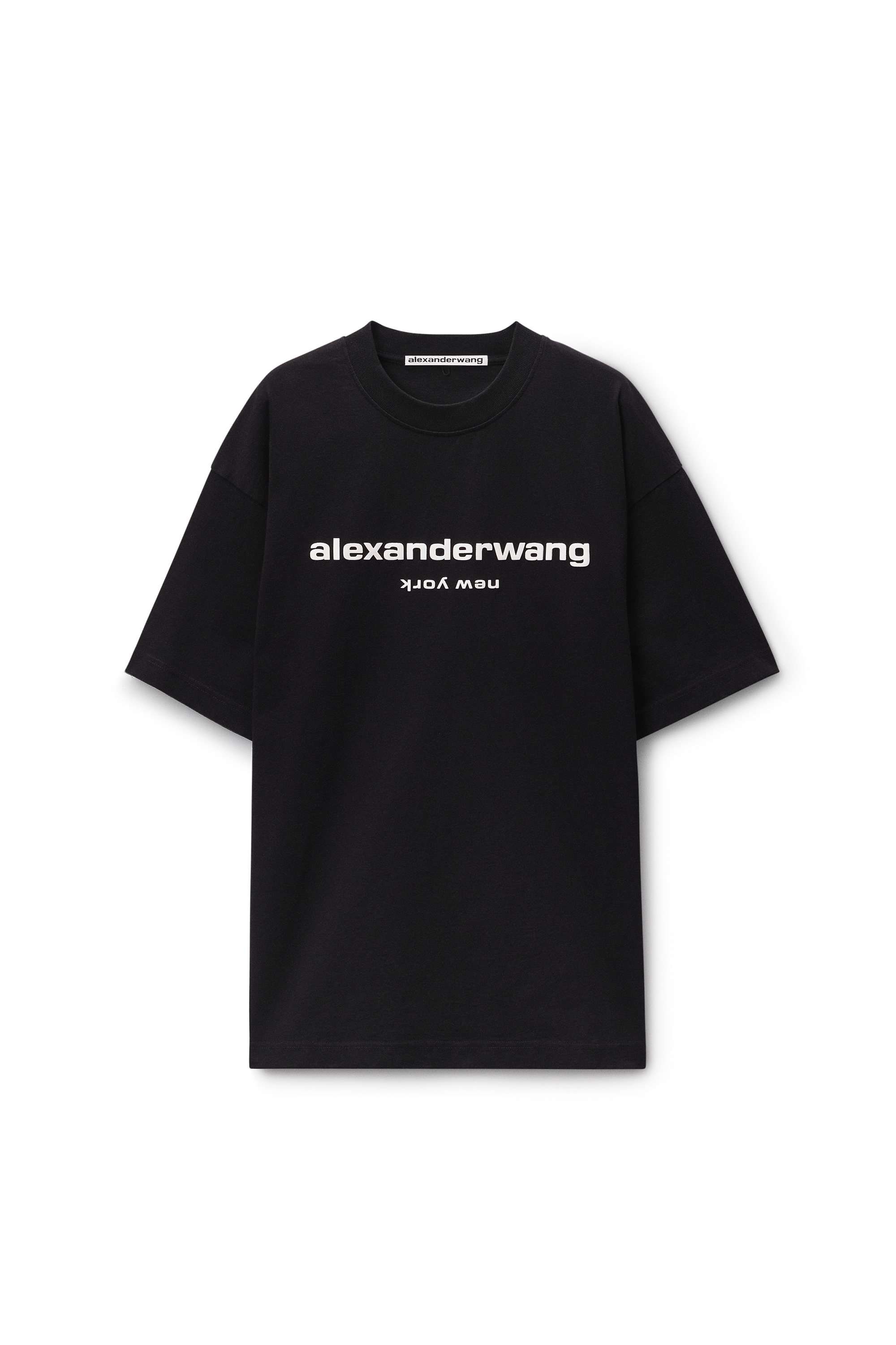 Puff Logo Oversized Tee in BLACK | alexanderwang®