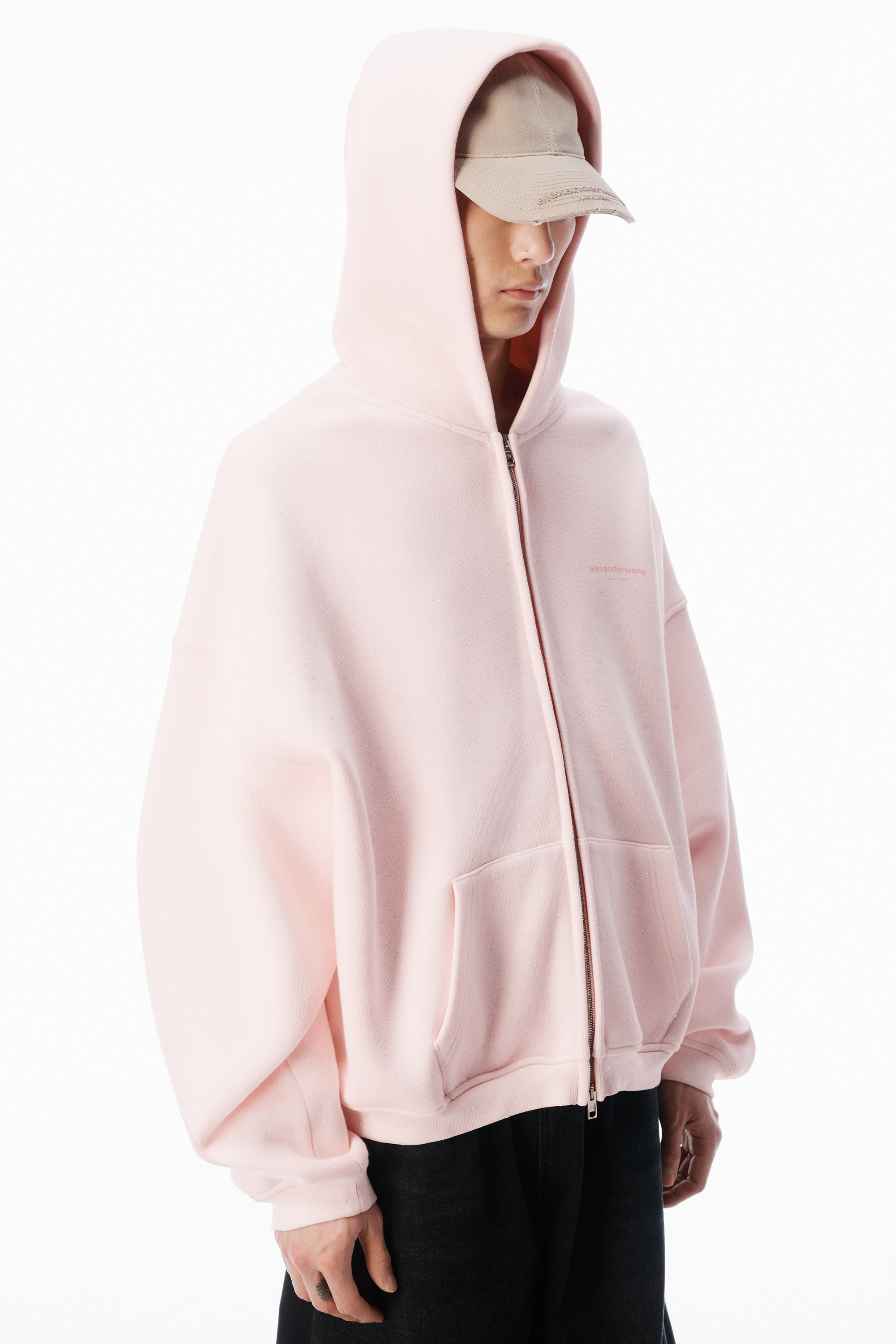 alexanderwang アレキサンダーワング Crystal Terry Zip Hoodie LIGHT