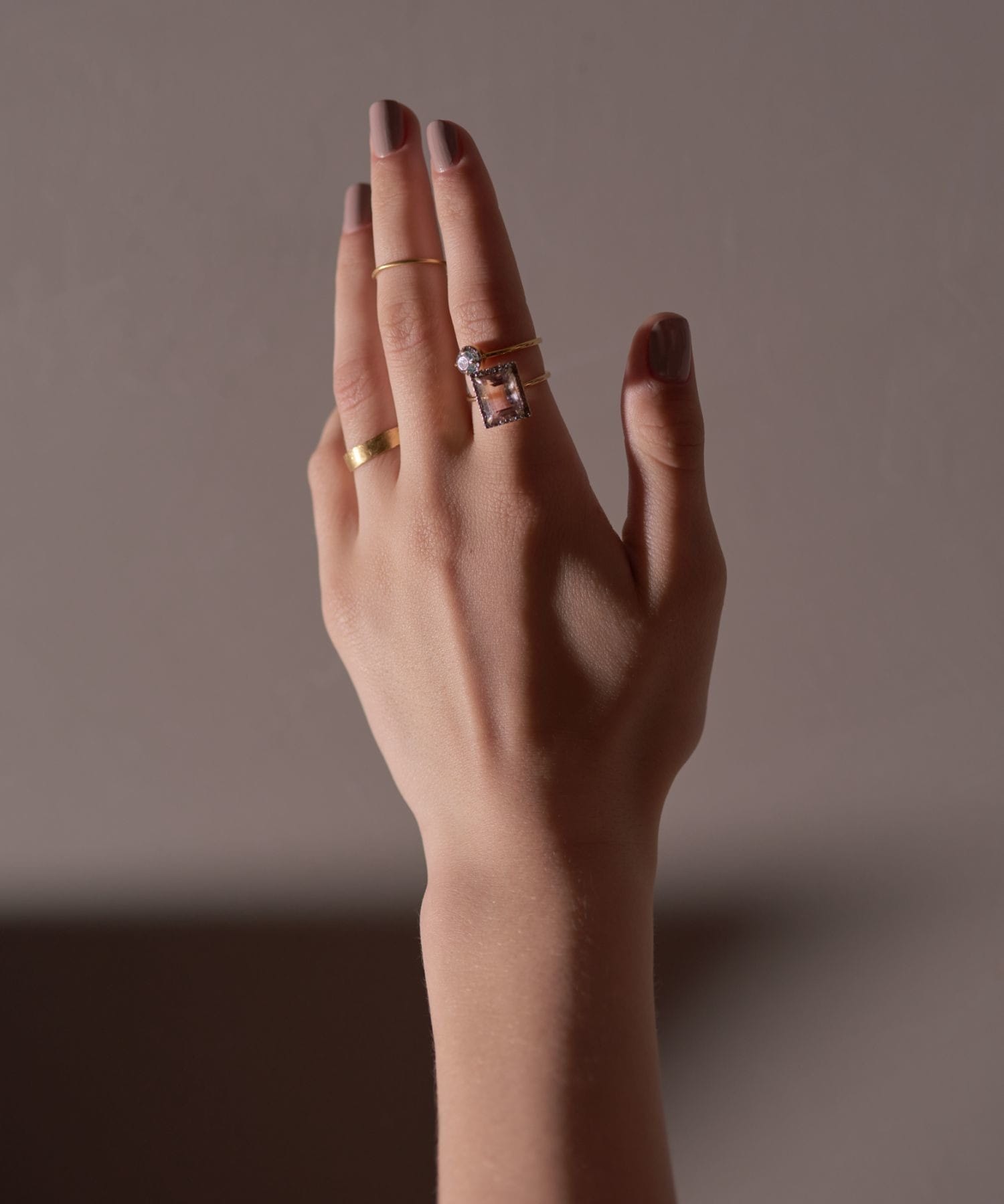 elafonisi] rectangle ametrine pave diamonds ring｜ARTIDA OUD（アル