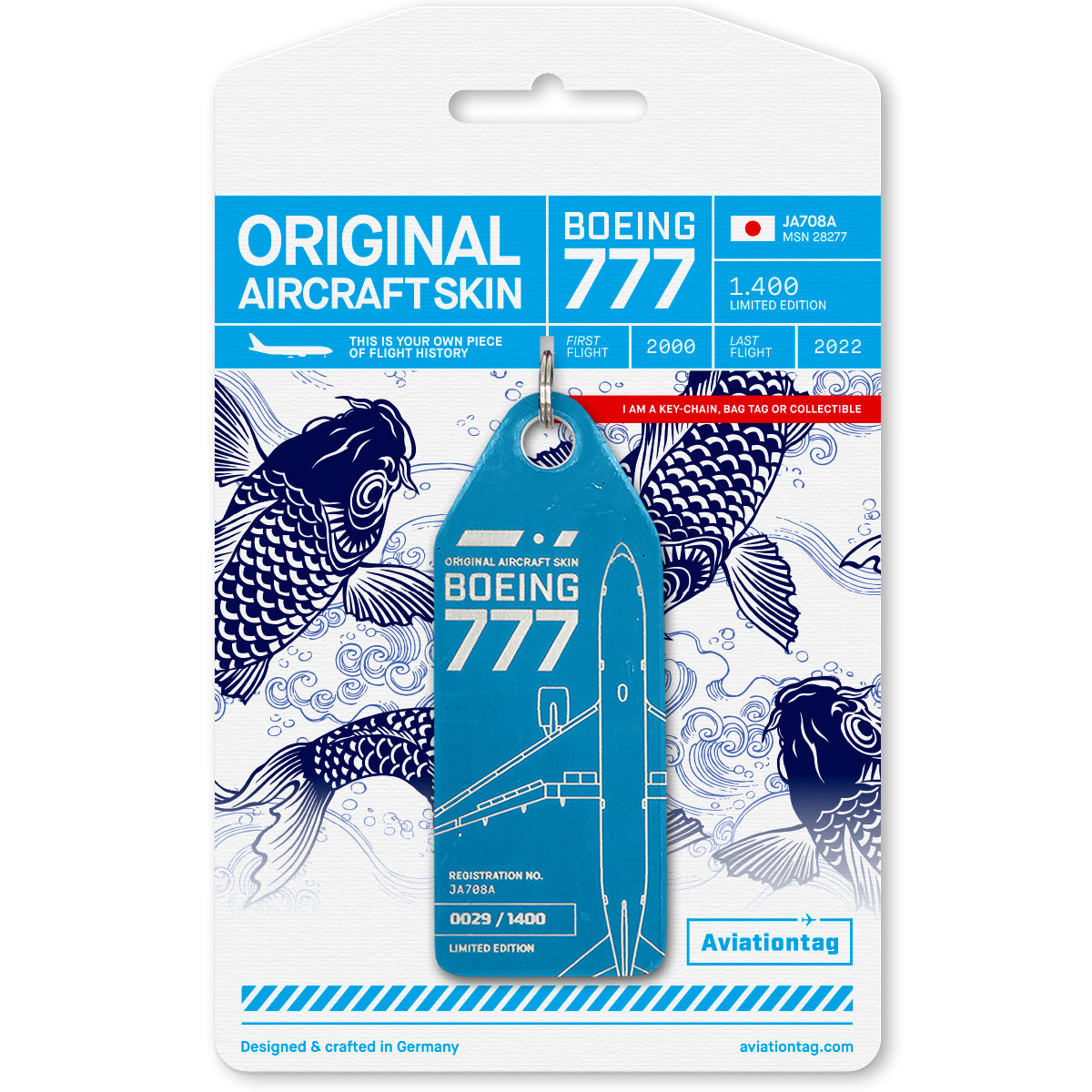 ANA's JA708A Boeing 777: Skyborne Chronicle & Aviationtag Keychain