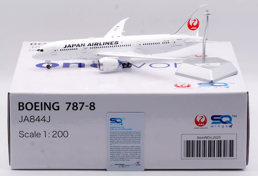 SQ Wings L2025 Boeing 787-8 Dreamliner JAL Japan Airlines JA844J