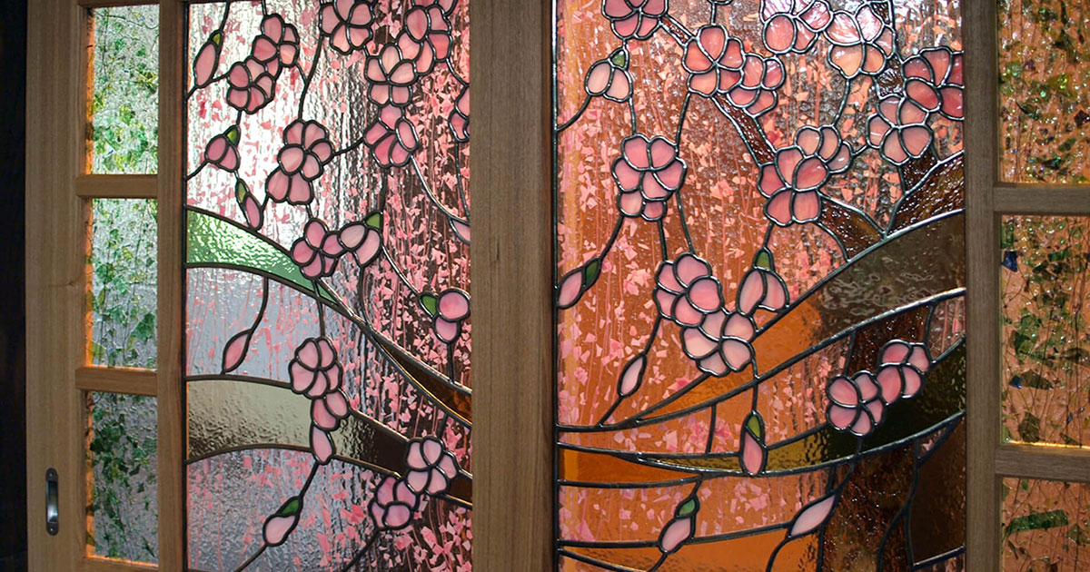 花・植物・風景のデザイン-004「桜」| ステンドグラスバロック