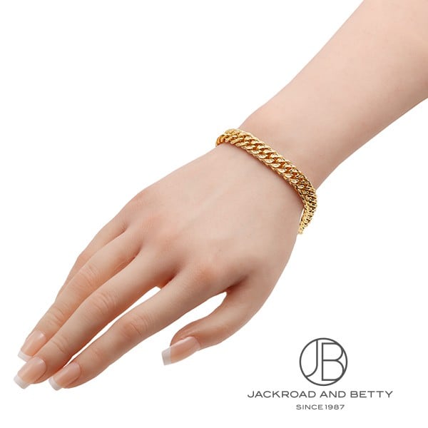 K18 6面 ダブル 45g 19cm ダイヤ ブレスレット 造幣局刻印有り 0.887ct