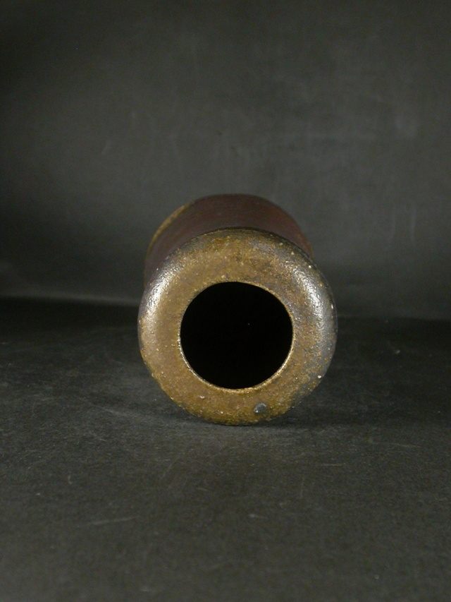 備前焼 登窯 備前焼物故作家 伝統工芸士 柴岡 一海 共箱付き黄ゴマ花入