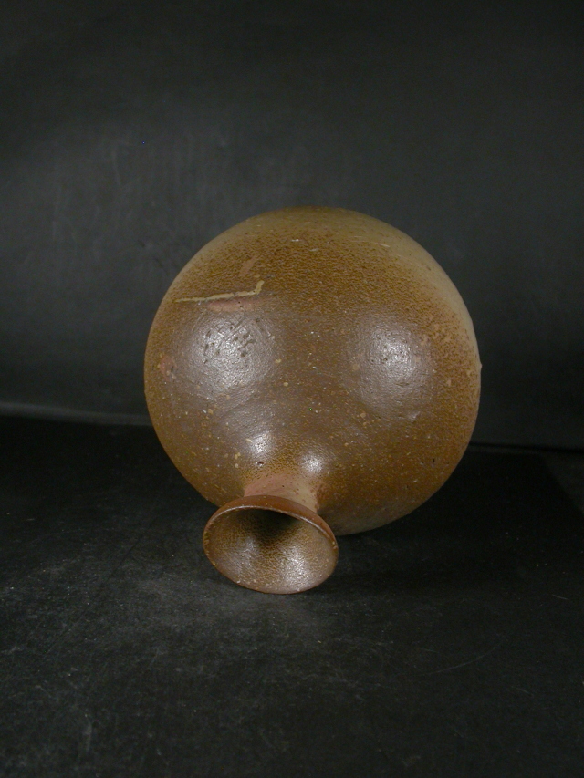 処分品 備前焼 穴窯 備前焼中堅作家 吉田 浩一 共箱付き黄ゴマ焼酎保存